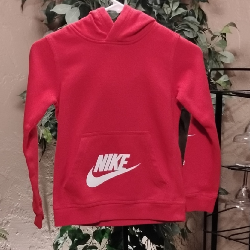 Nike Kids Red Hoodie with White Logo